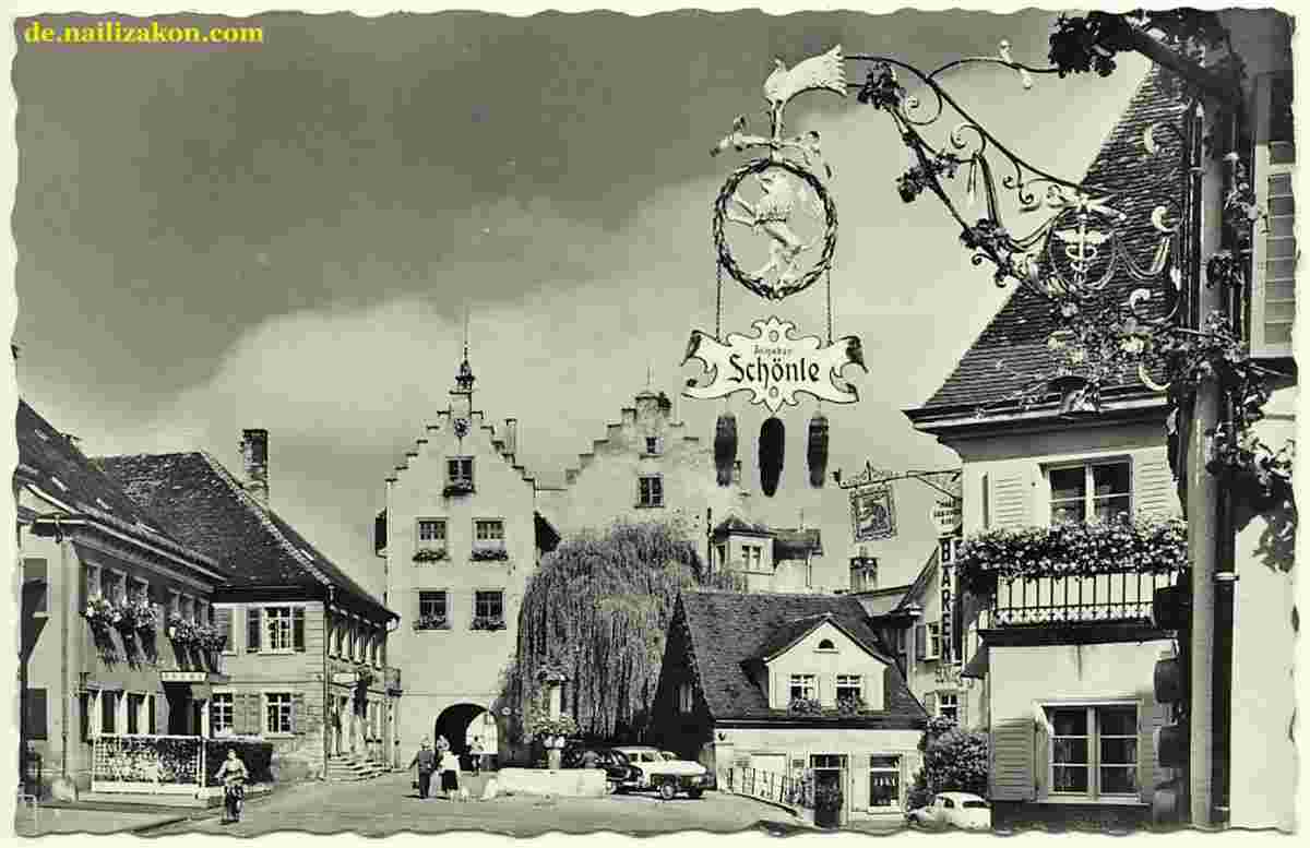 Tettnang. Bärenplatz mit Torschloß, 1958