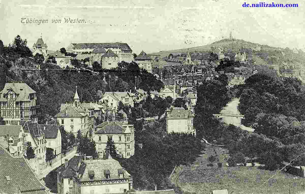 Tübingen. Panorama der Stadt von Westen, 1913
