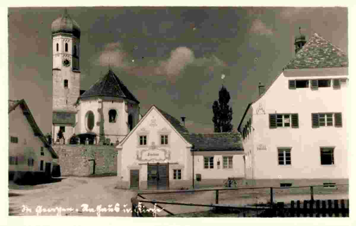 Traunreut. Sankt Georgen - Rathaus und Kirche, Feuerhaus von 1922