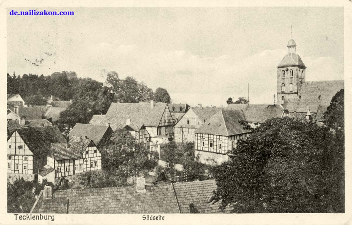 Tecklenburg. Panorama der Stadt mit südseite, um 1930
