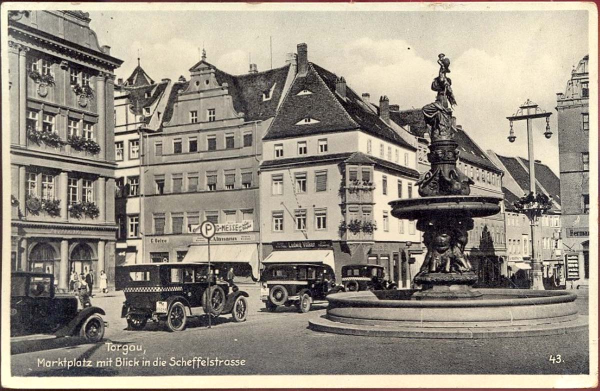 Torgau. Marktplatz und Scheffelstraße