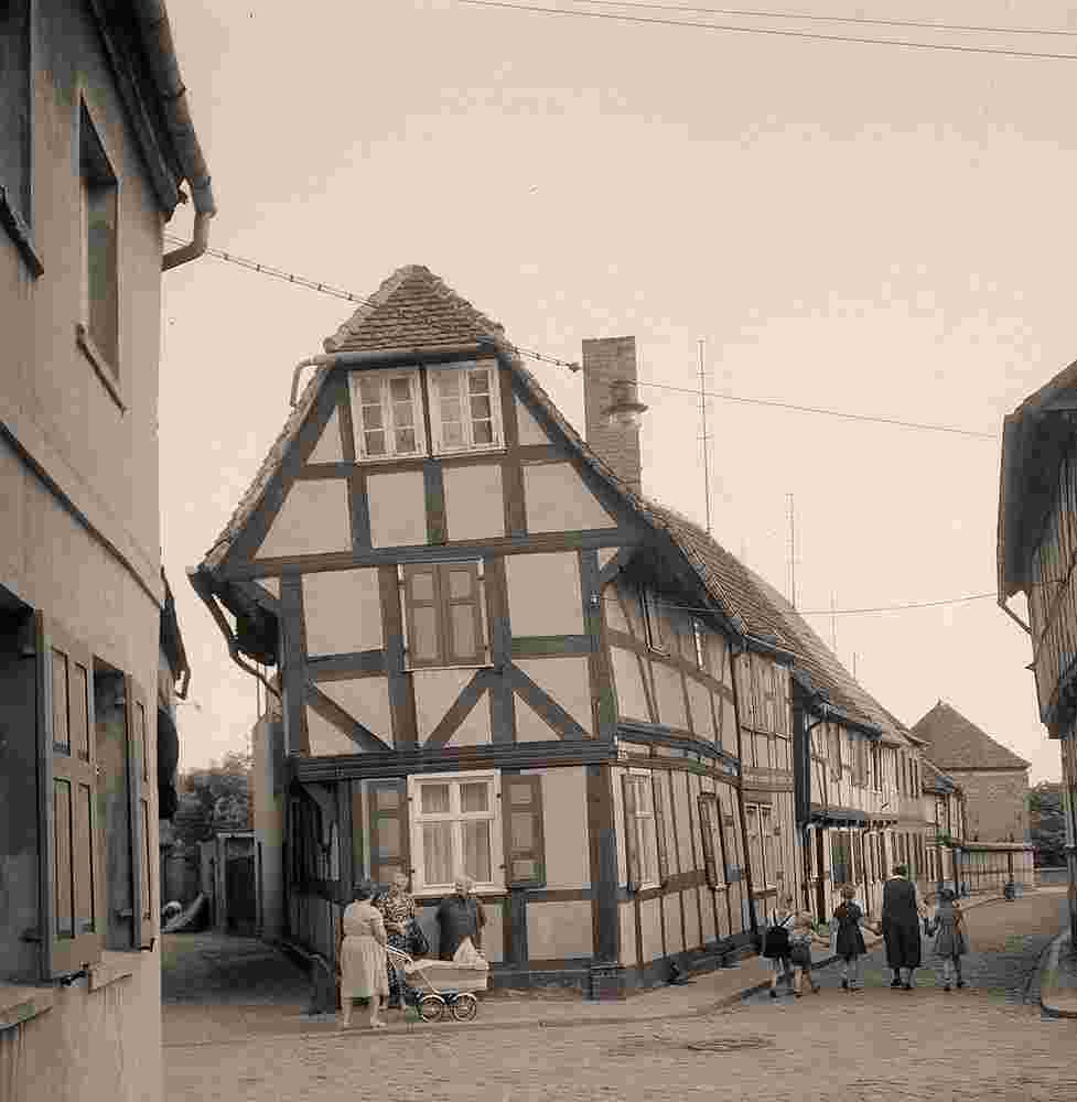 Tangermünde. Buhnenkopf, Fachwerkhaus aus dem 17. Jahrhundert