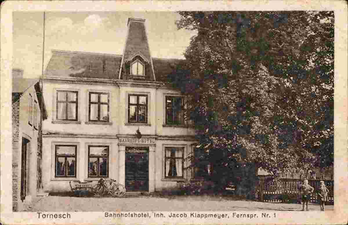 Tornesch. Bahnhofs Hotel von Jacob Klappmeyer, 1923