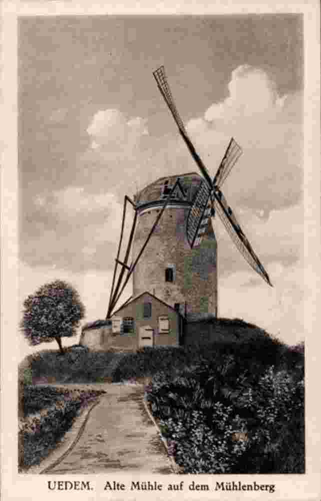 Uedem. Alte Windmühle auf dem Mühlenberg, 1931