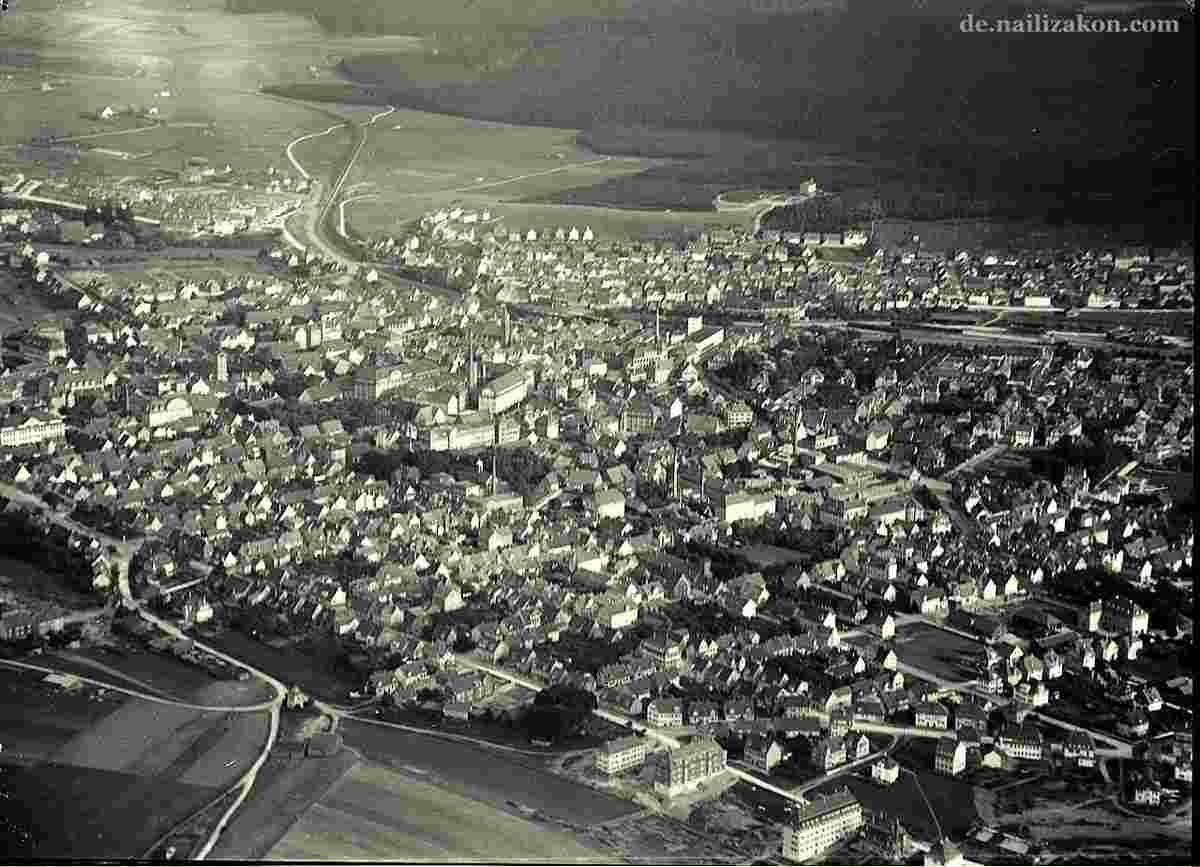 Villingen-Schwenningen. Panorama der Stadt, 1933