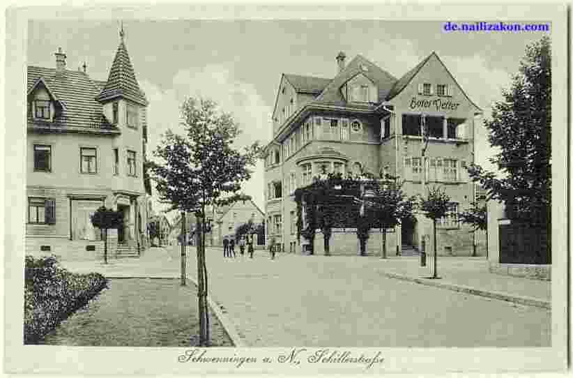 Schwenningen. Schillerstraße und Hotel 'Veller', 1926
