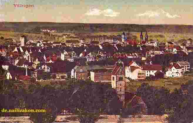 Villingen. Panorama der Stadt, 1915
