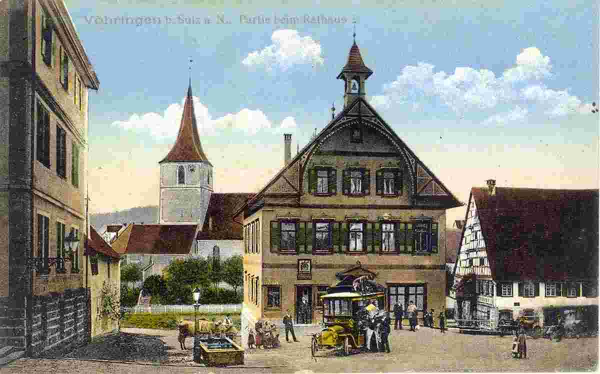 Vöhringen. Marktplatz mit Rathaus, 1927