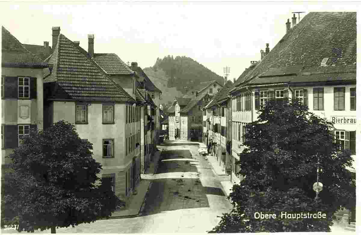 Vöhringen. Obere Hauptstraße und Bierbrauerei, 1928