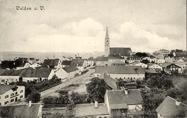 Velden (Vils). Kirche, Straße, Häuser, 1906