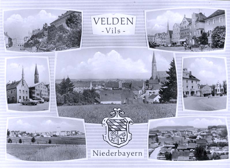 Velden (Vils). Panorama der Stadt, um 1965