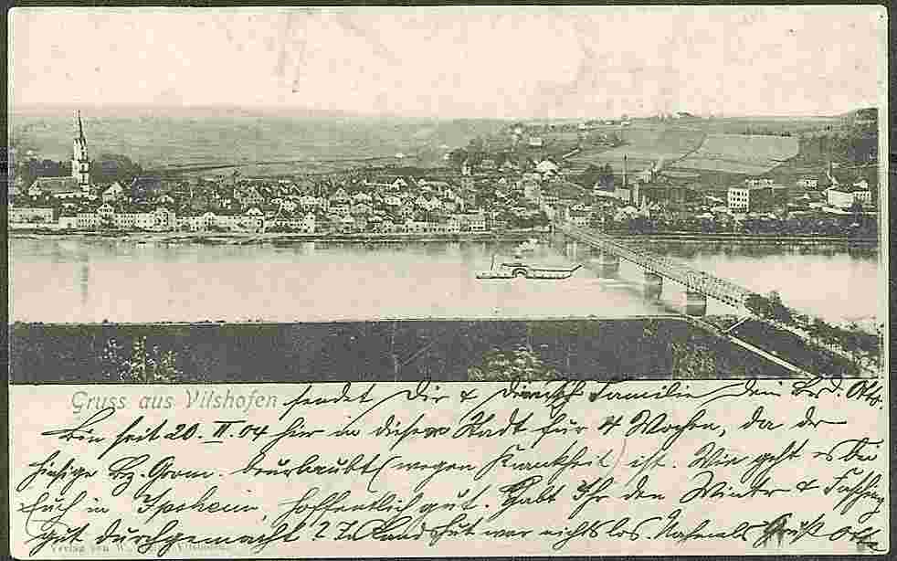 Vilshofen an der Donau. Panorama der Stadt, 1904