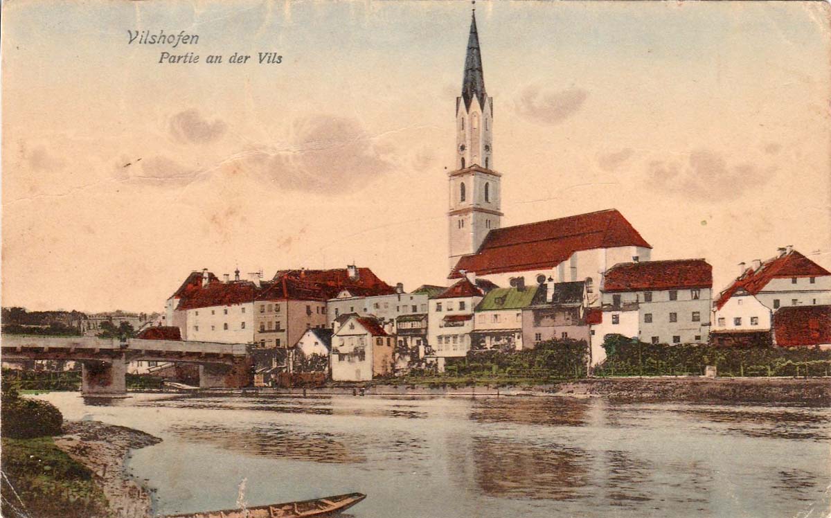 Vilshofen an der Donau. Panorama der Stadt ab fluss Vils