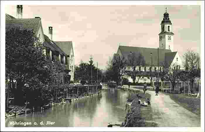 Vöhringen. Fluss und Kirche