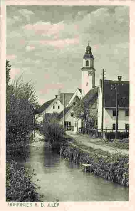 Vöhringen. Fluss und Kirche
