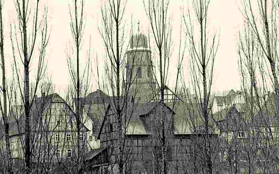 Vellmar. Panorama der Stadt und Kirche