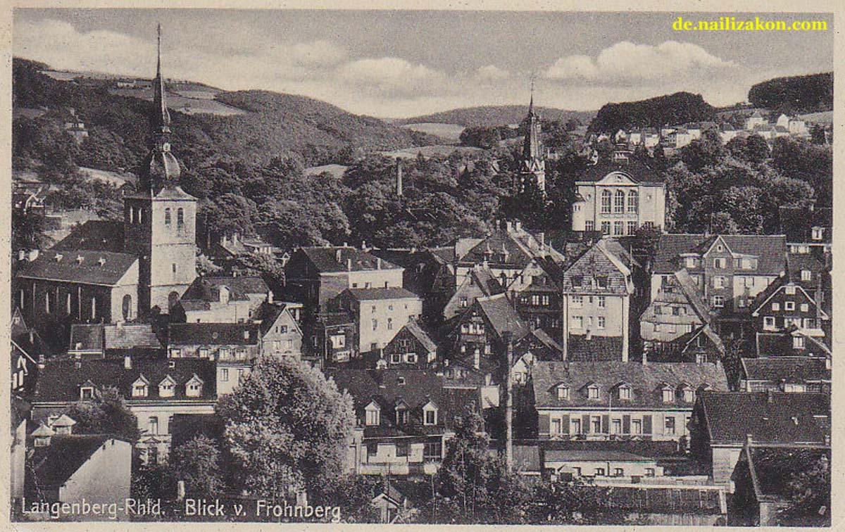 Velbert. Panorama der Stadtteil Frohnberg, 1943
