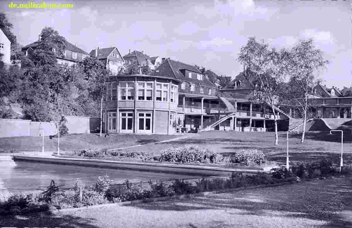 Velbert. Park, cafe am Freibad, 1955