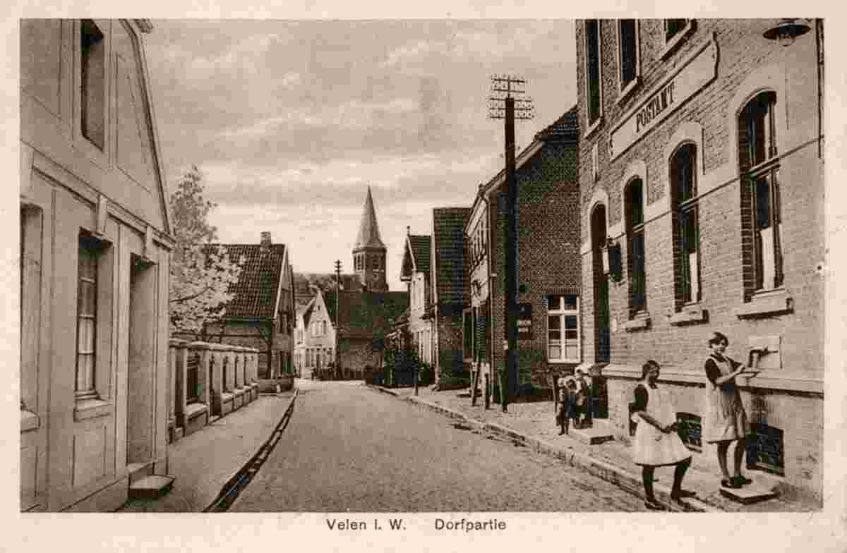 Velen. Dorfstraße, Postamt, 1910