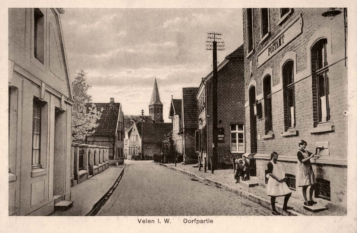Velen. Dorfstraße, Postamt, 1910
