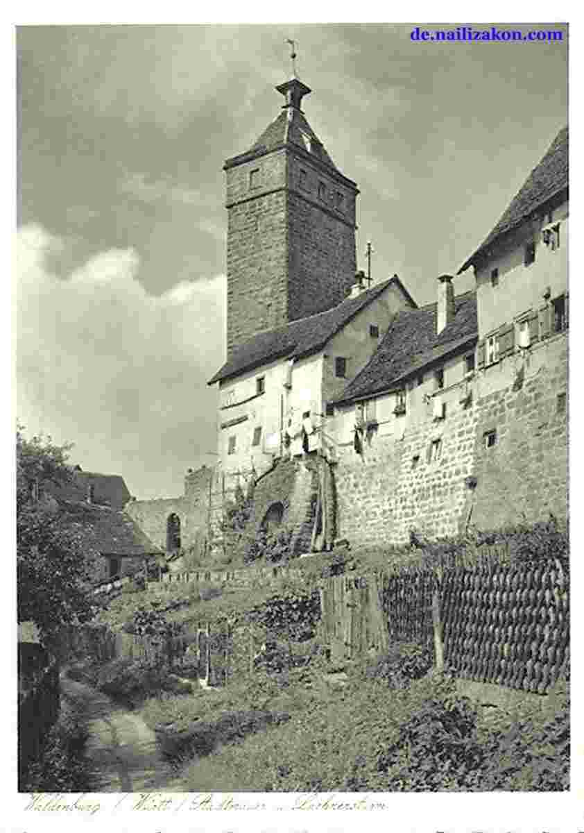 Waldenburg. Stadtmauer mit Lachnersturm, 1940