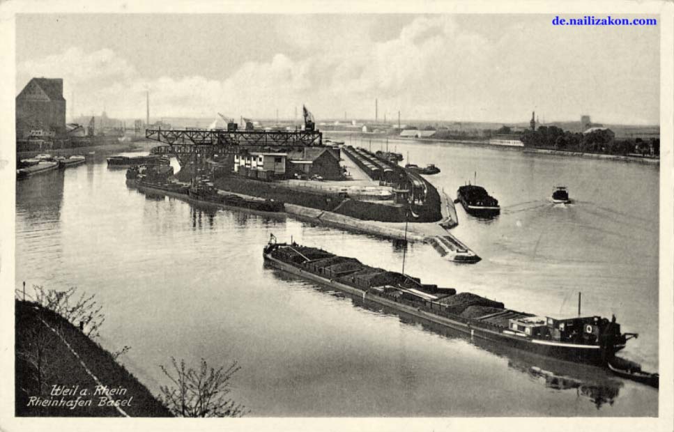 Weil am Rhein. Rheinhafen Basel, 1942