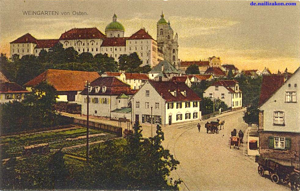 Weingarten (Lkr. Ravensburg). Panorama der Stadt von Osten