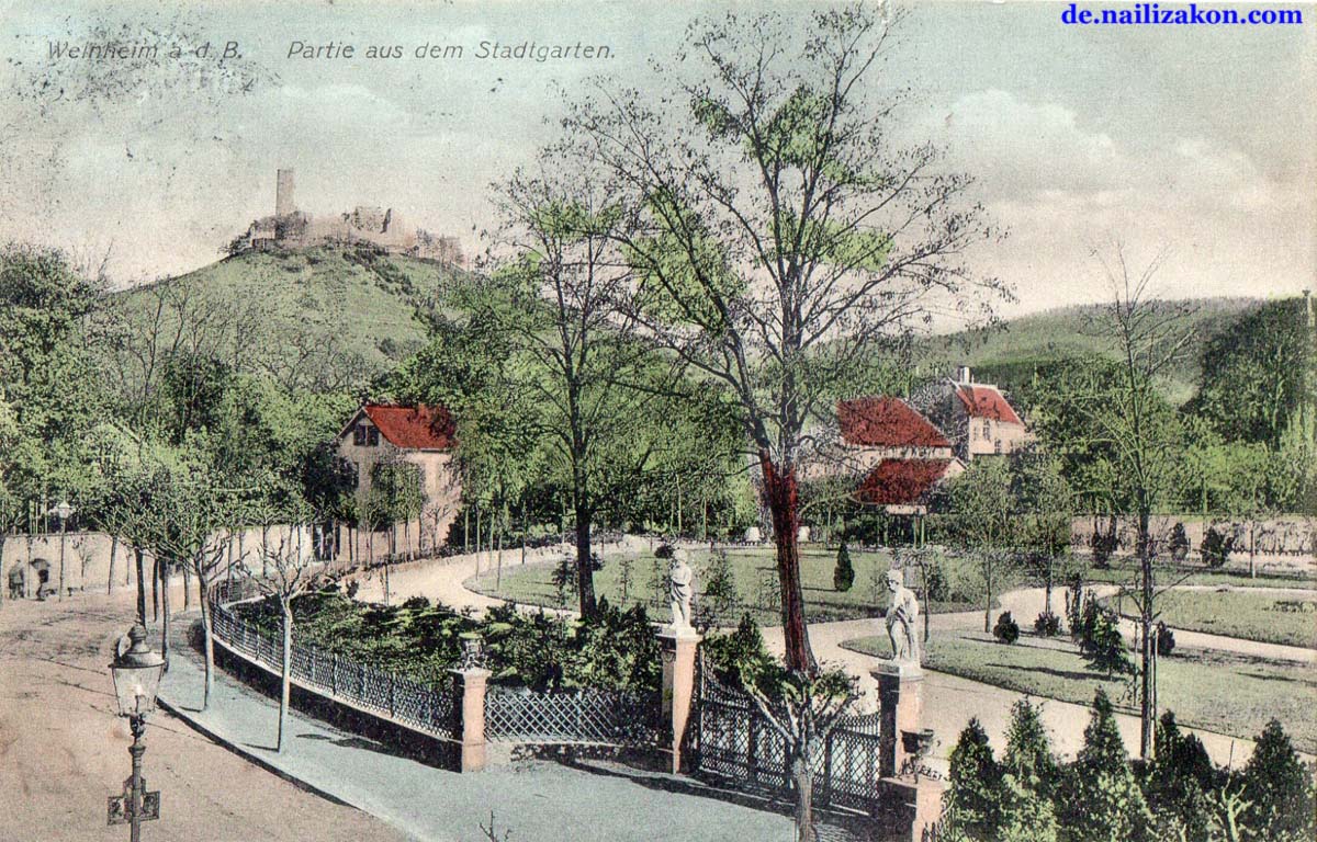 Weinheim. Panorama der Stadtgarten, 1911