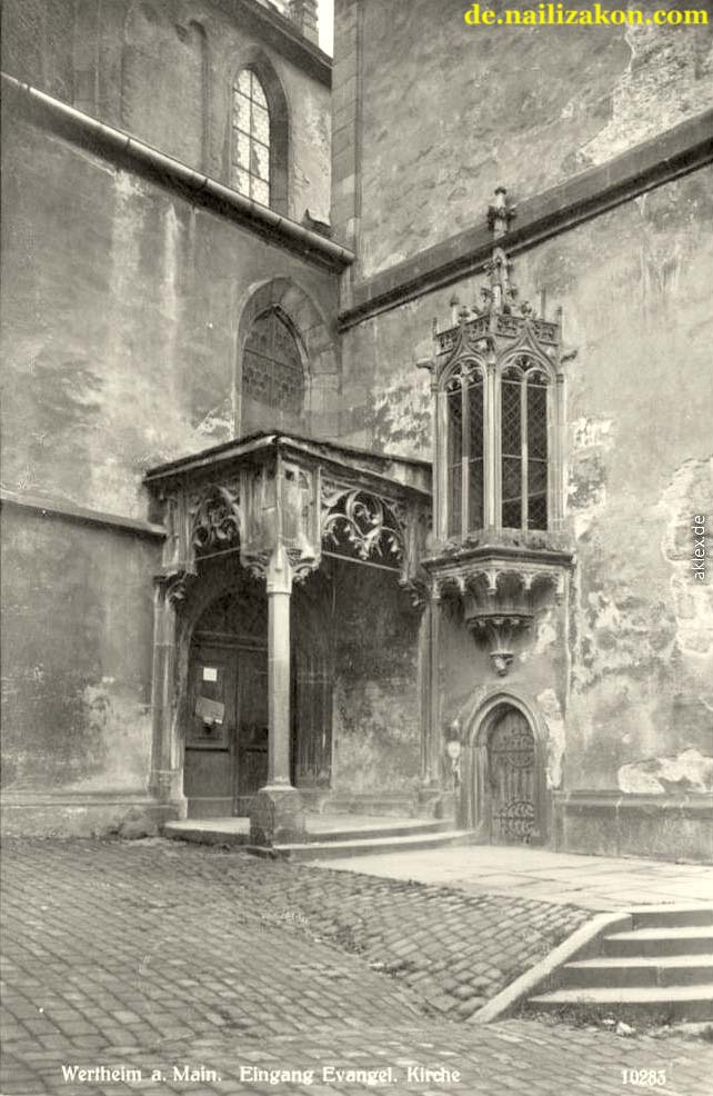 Wertheim. Eingang in evangelische Kirche, 1928