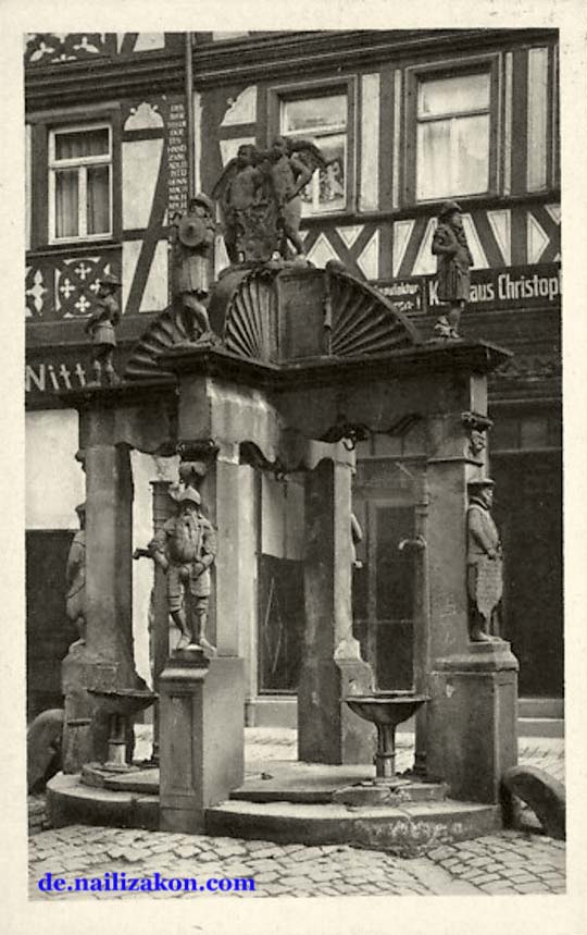 Wertheim. Engelsbrunnen am Marktplatz, 1926