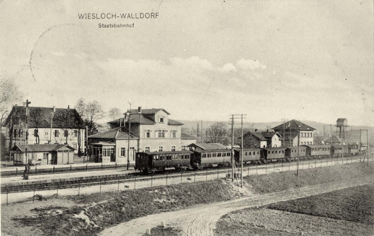 Wiesloch. Bahnhof Wiesloch-Walldorf, 1907