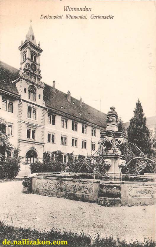 Winnenden. Heilanstalt Winnental, Gartenseite, 1912