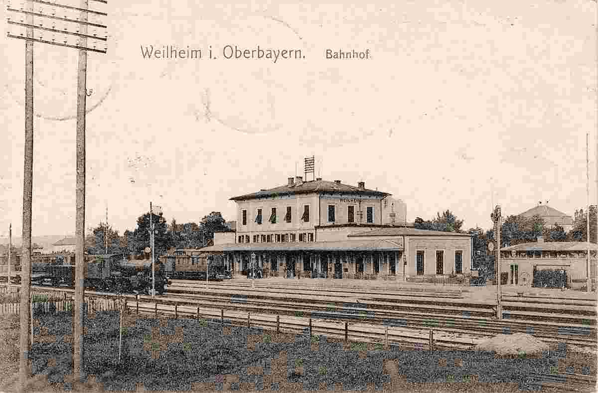 Weilheim in Oberbayern. Bahnhof, 1907