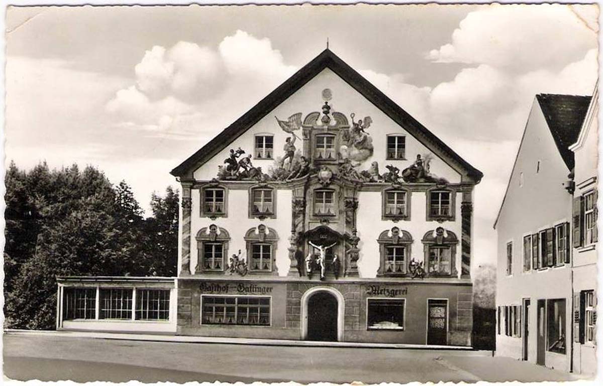 Weilheim in Oberbayern. Gasthof Gattinger, Metzgerei