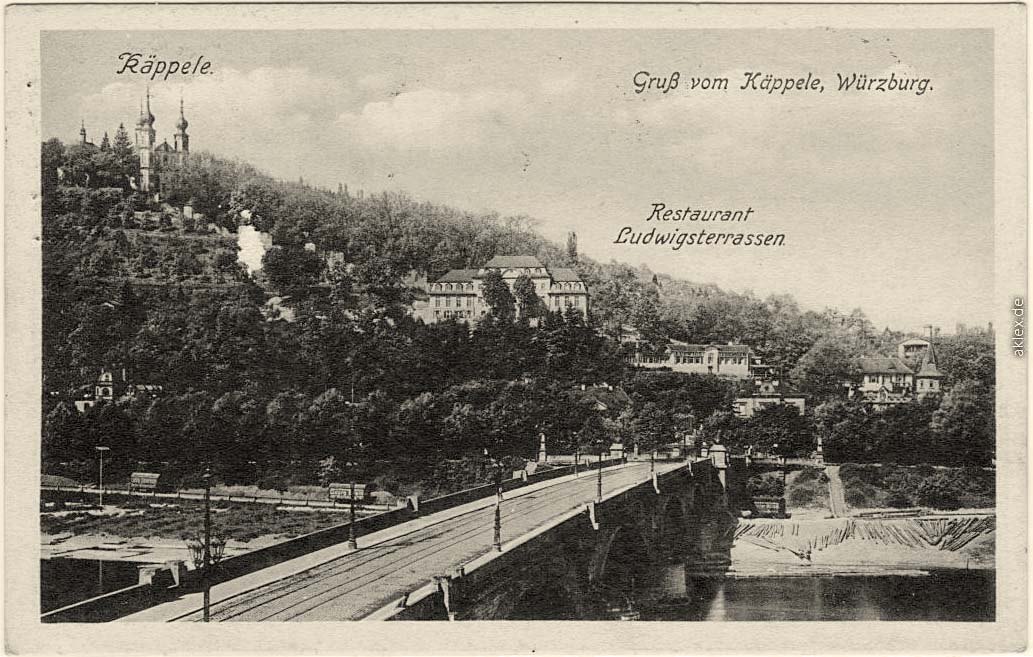 Würzburg. Käppele und Restaurant Ludwigsterrassen, 1928