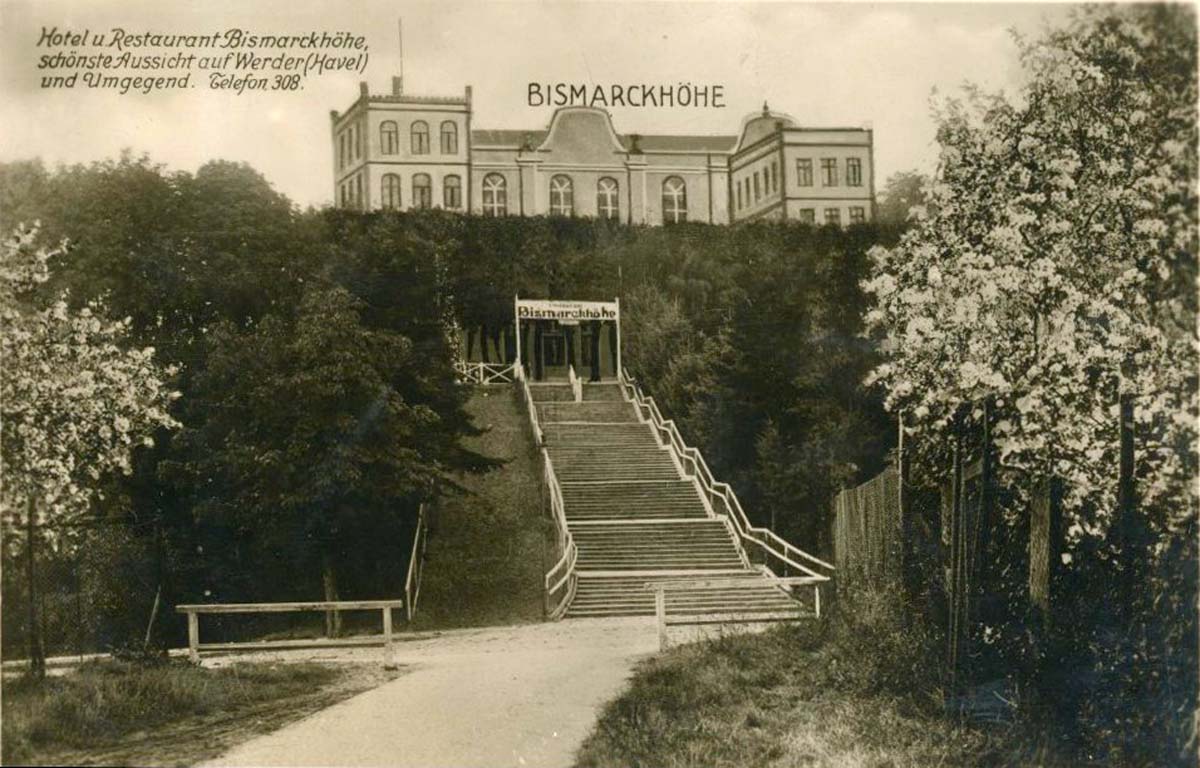 Werder (Havel). Hotel und Restaurant 'Bismarckhöhe', 1936