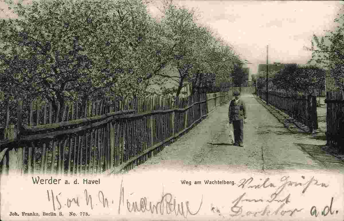 Werder. Weg am Wachtelberg, 1904