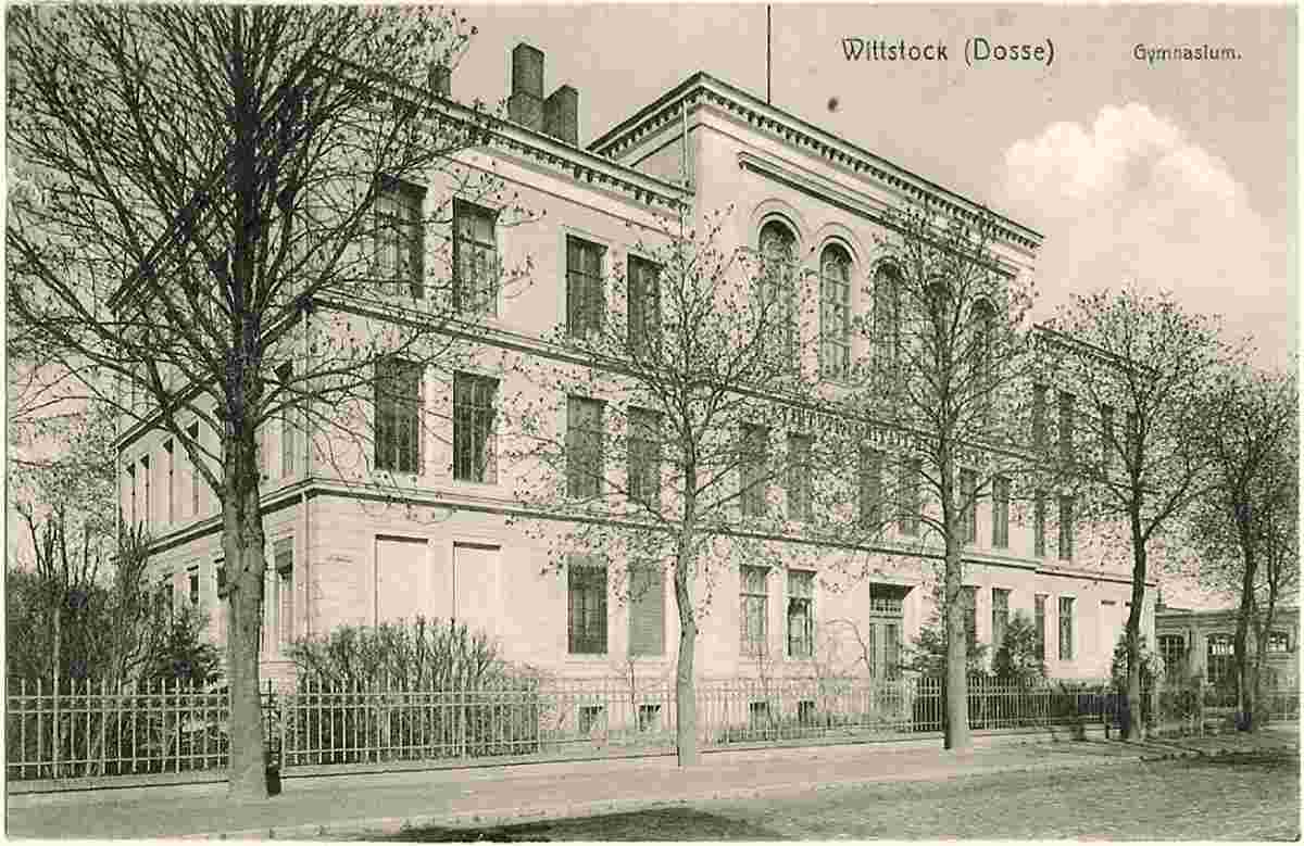 Wittstock. Gymnasium, das Motto 'Virtuti - veritati - humanitati', 1913