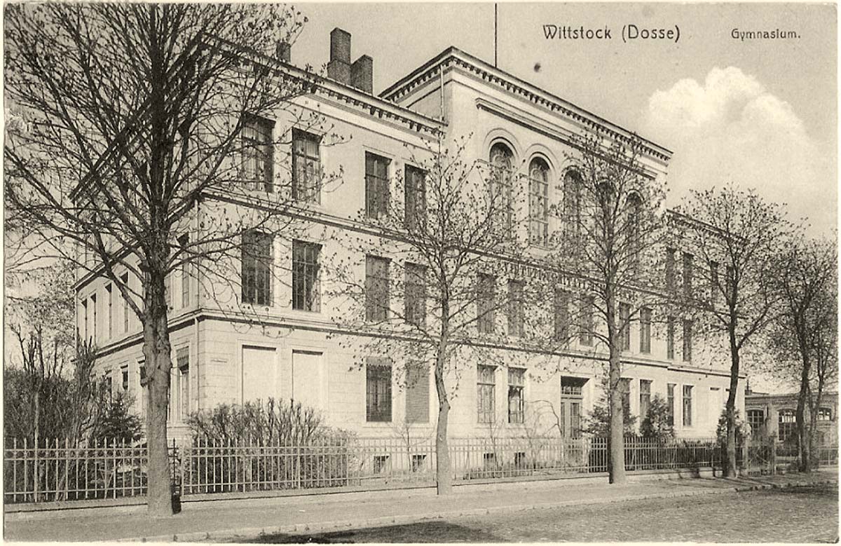 Wittstock (Dosse). Gymnasium, das Motto 'Virtuti - veritati - humanitati', 1913