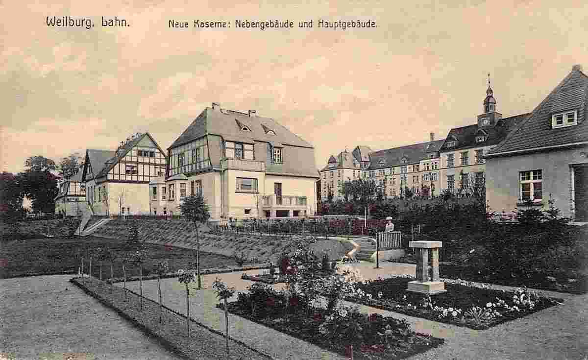 Weilburg. Neue Kaserne - Nebengebäude und Hauptgebäude