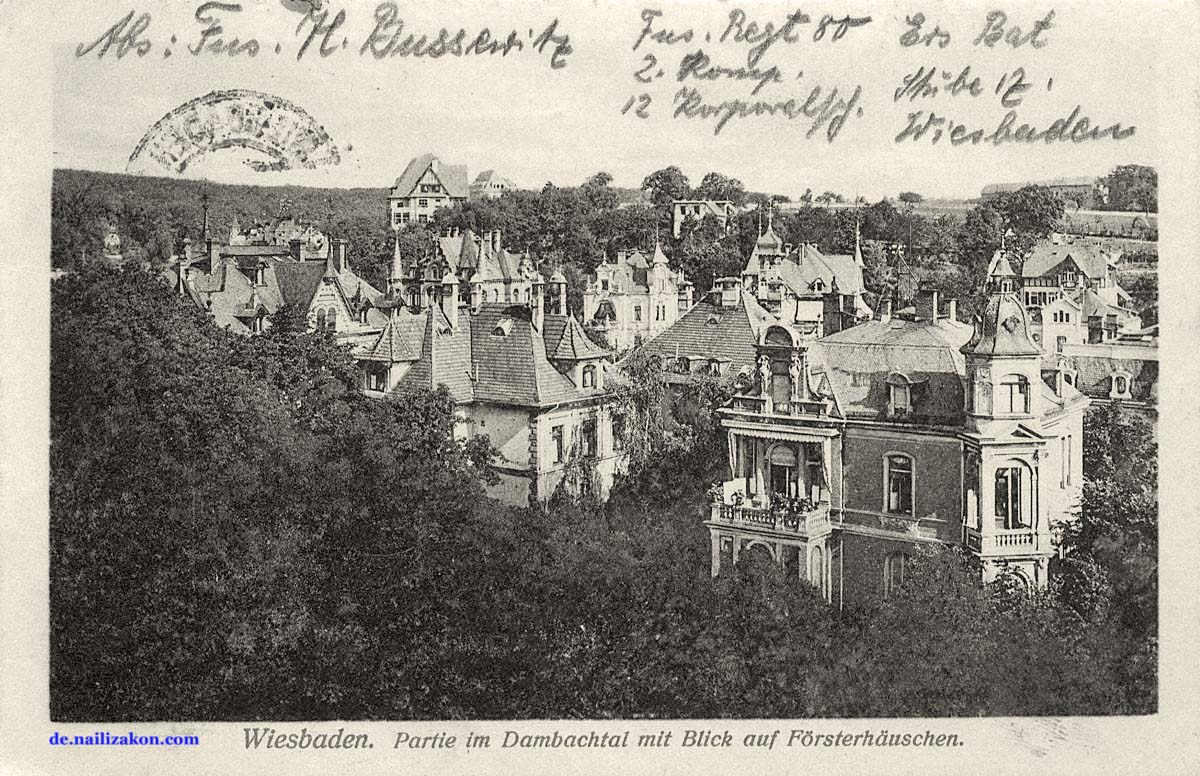 Wiesbaden. Dambachtal mit Försterhäuschen, 1917