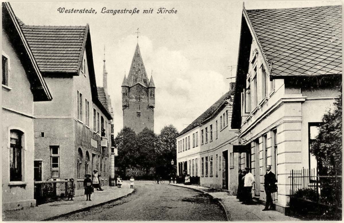 Westerstede. Lange Straße mit Kirche