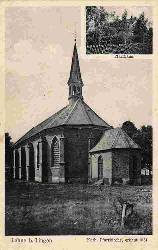 Wietmarschen. Lohne - Katholische Pfarrkirche erbaut 1851, Pfarrhaus