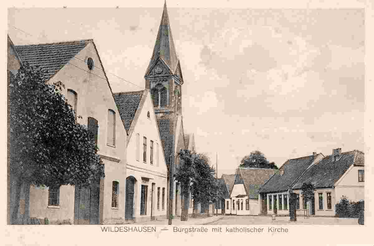 Wildeshausen. Burgstraße mit Katholischer Kirche