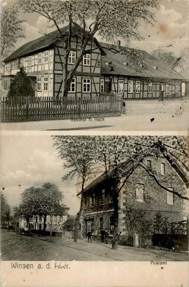 Winsen (Aller). Gasthaus Koch, Postamt, 1913