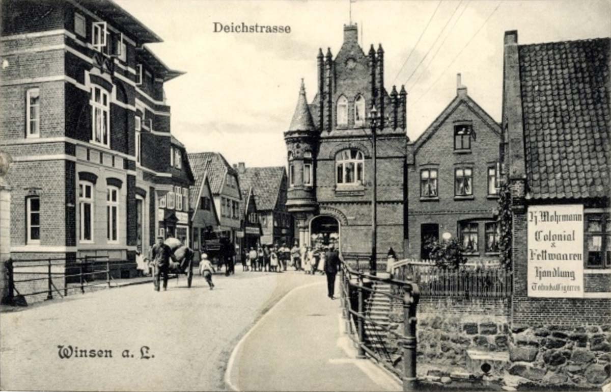 Winsen (Luhe). Deichstraße, Kolonialwarenhandlung, 1908