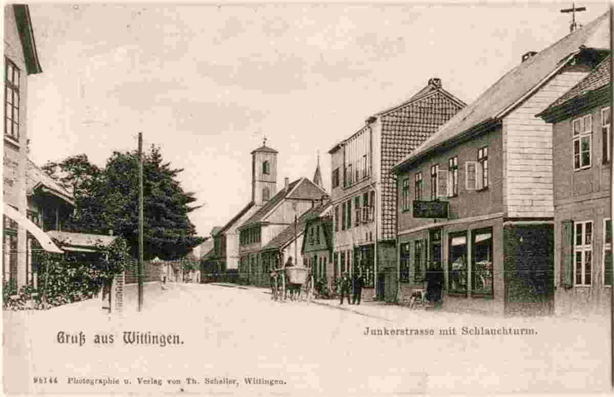 Wittingen. Junkerstraße und Schlauchturm, 1909