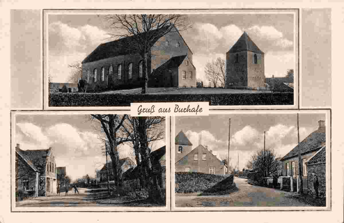 Wittmund. Burhafe - Straßenszenen, Kirche, um 1930s