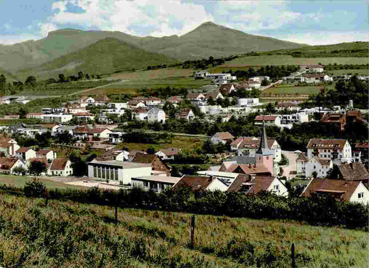 Wachtberg. Panorama von Niederbachem und Siebengebirge, 1974
