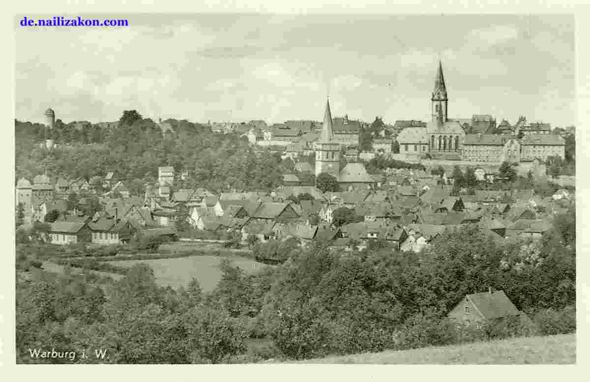 Warburg. Panorama der Stadt, 1935